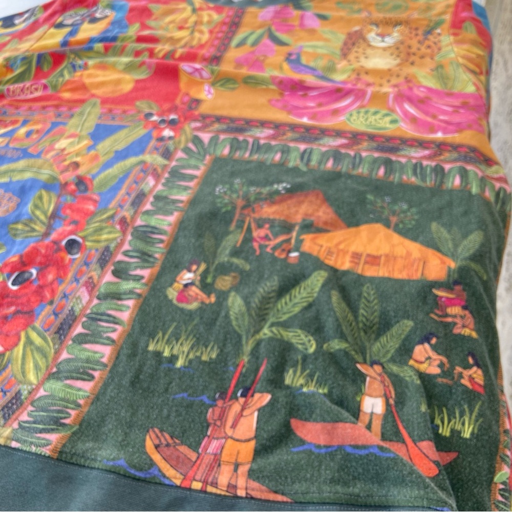 FARM Rio Anthropologie Brazil Jungle Leopard Parrot Sweatshirt Top women’s xl - Picture 14 of 16